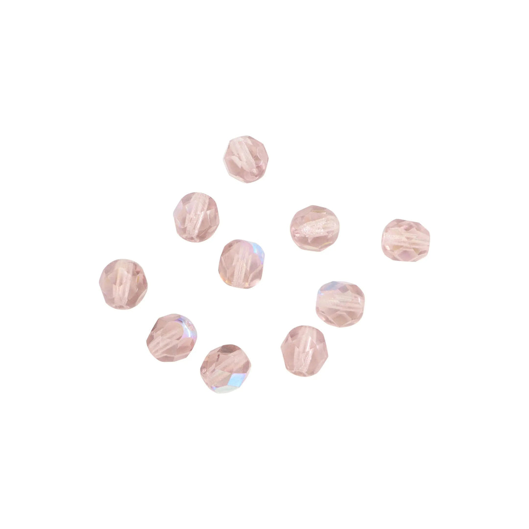 Krystalperler, preciosa beads, rund facetteret, glas, 7 mm - flere farver Preciosa