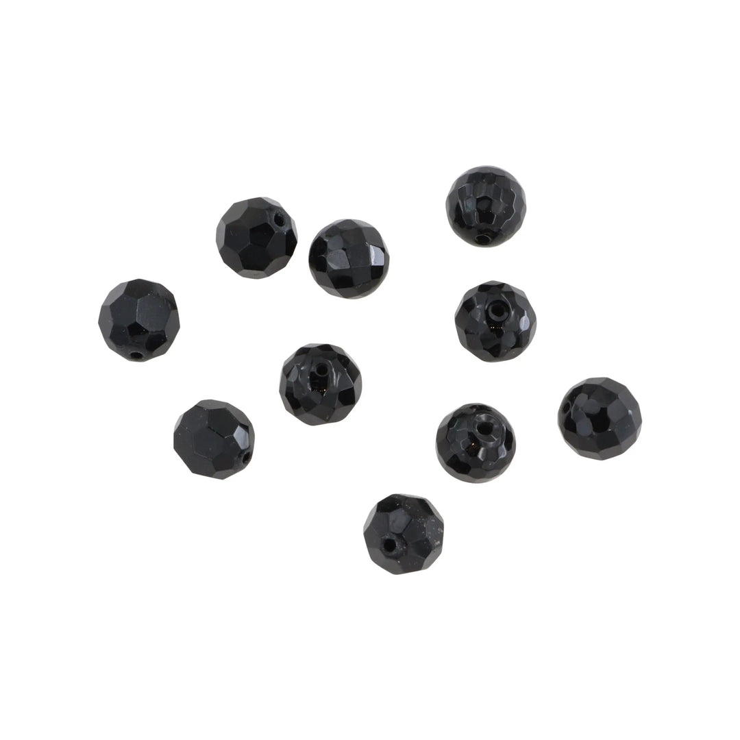 Krystalperler, preciosa beads, rund facetteret, glas, 10 mm - flere farver Preciosa