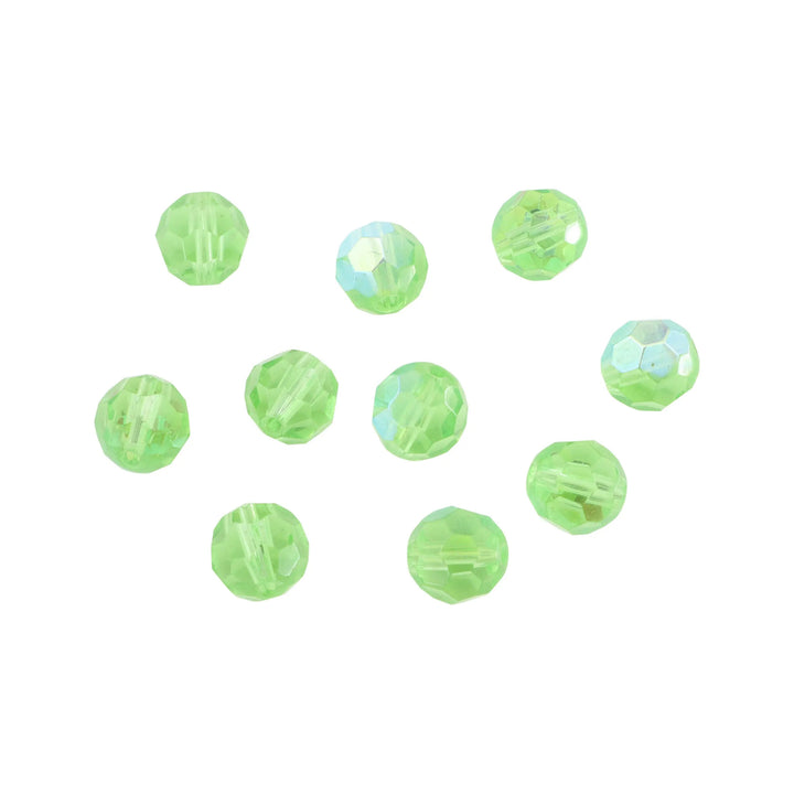 Krystalperler, preciosa beads, rund facetteret, glas, 10 mm - flere farver Preciosa