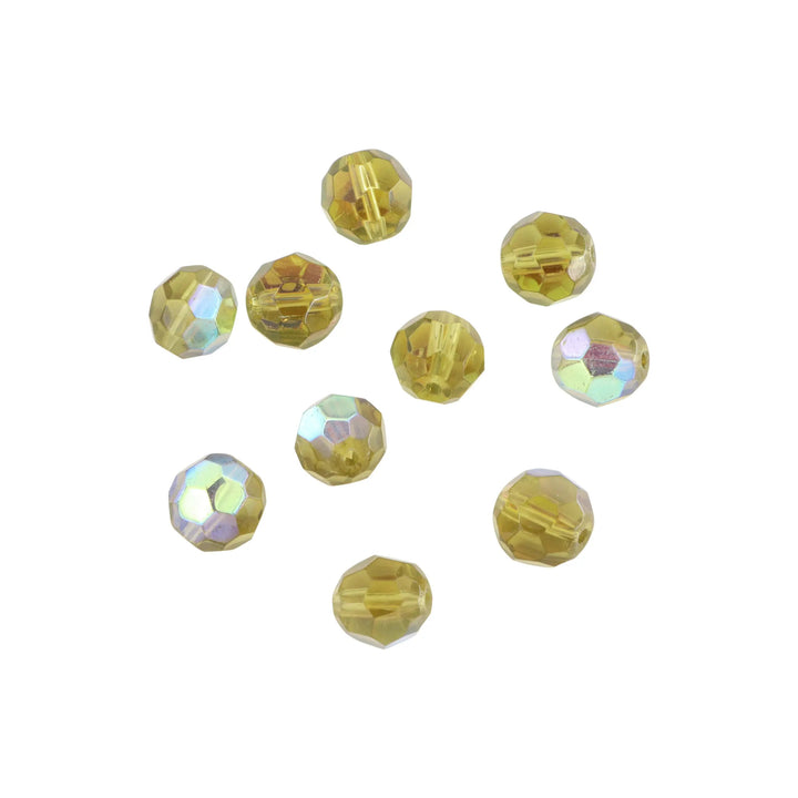 Krystalperler, preciosa beads, rund facetteret, glas, 10 mm - flere farver Preciosa