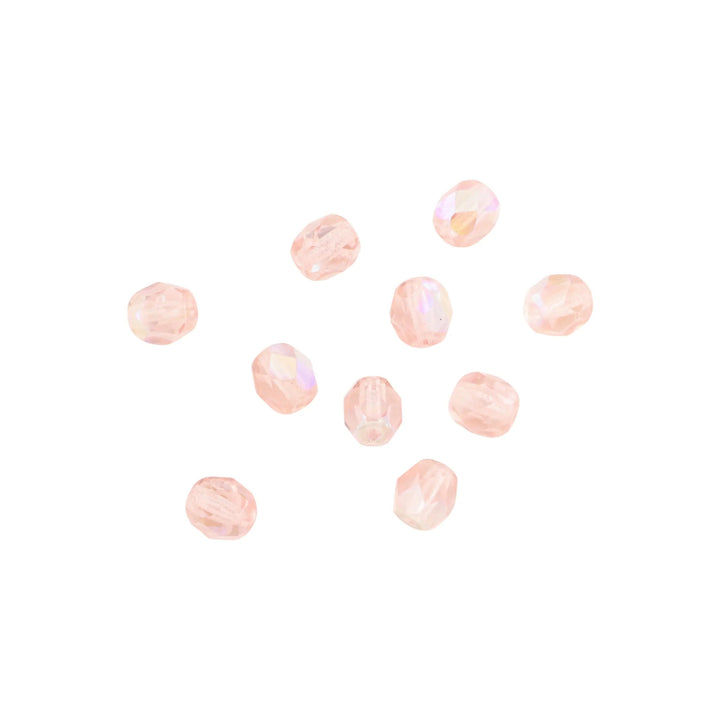 Krystalperler, preciosa beads, rund facetteret, glas, 6 mm - flere farver Preciosa