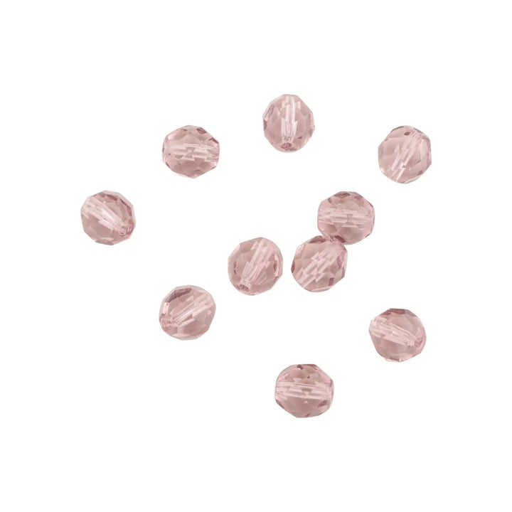Krystalperler, preciosa beads, rund facetteret, glas, 8 mm - flere farver Preciosa