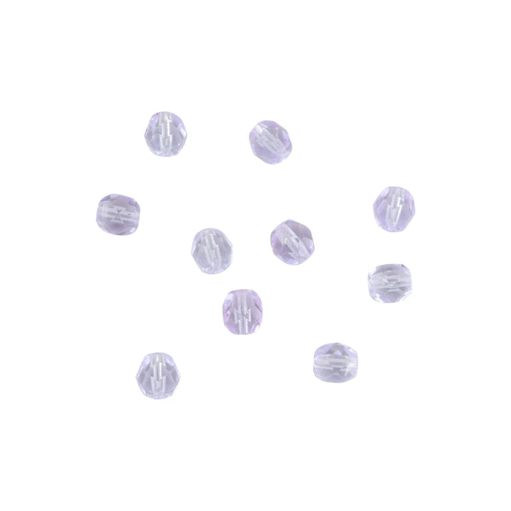 Krystalperler, preciosa beads, rund facetteret, glas, 6 mm - flere farver Preciosa
