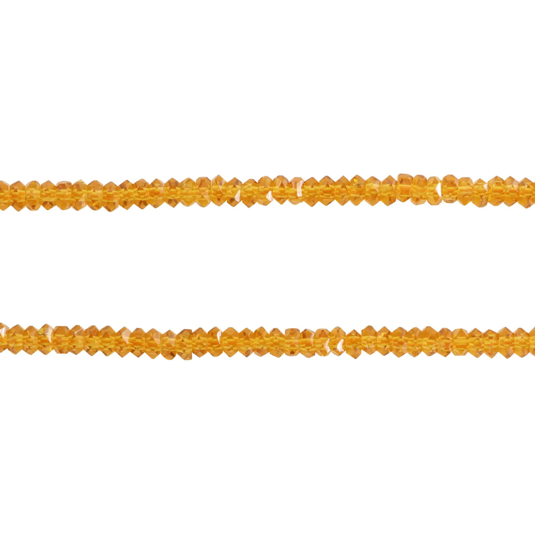 Krystalperler, string, rondel facetteret, orange, glas, 3 x 5 mm Preciosa BOC