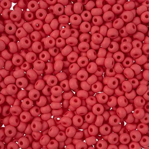 Rød glasperler, preciosa, permalux mat red, storkøb Preciosa