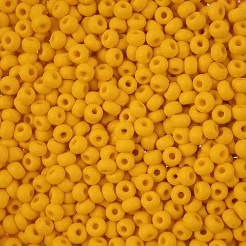 Gul glasperler, preciosa, permalux mat dark yellow, storkøb Preciosa