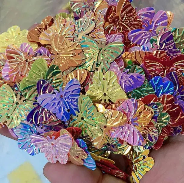 Palietter, sommerfugle, 23x17 mm, 10g, flere varianter 