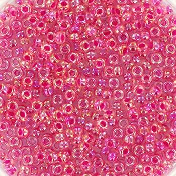 Pink glasperler, miyuki rocailles beads, hot pink lined crystal ab Krea