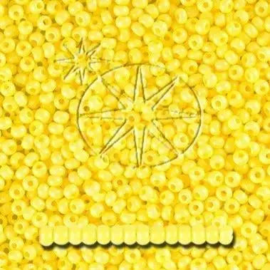 Gule glasperler, preciosa, intensive yellow dyed chalkwhite 