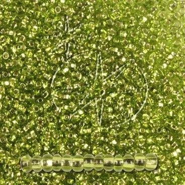 Grønne glasperler, preciosa, silverlined transparent light green, storkøb Preciosa