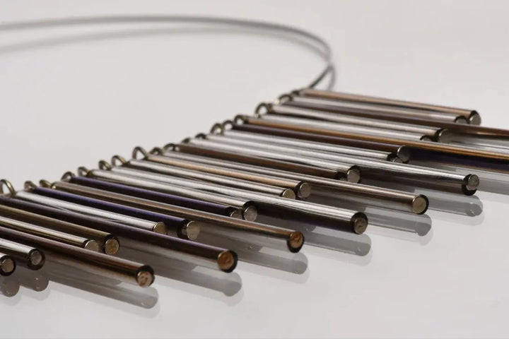 Krystal glasperler, preciosa silver lined tubes, 40 x 3 mm Preciosa