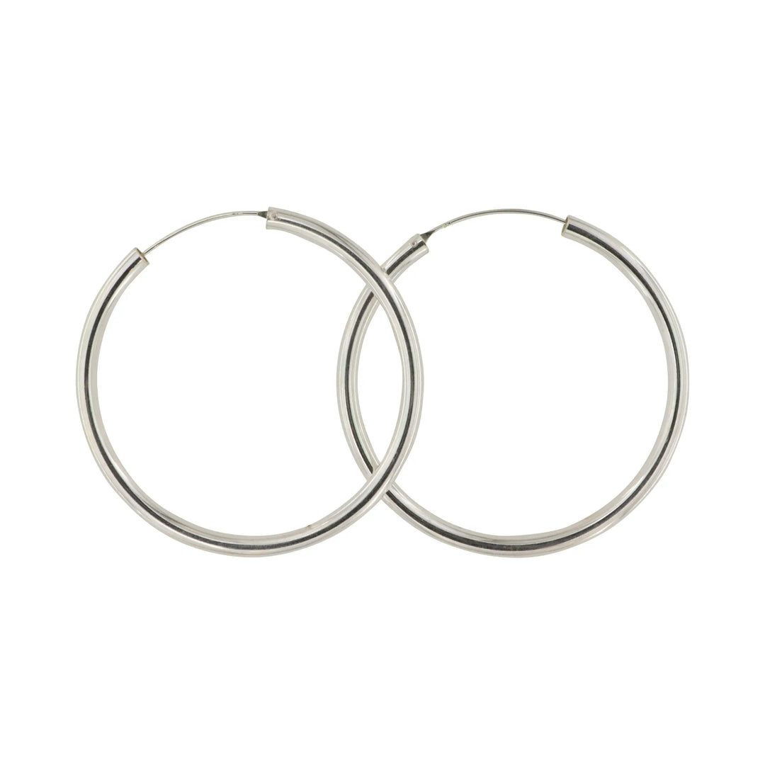Øreringe, hoops, 60mm, sterlingsølv og forgyldt sterlingsølv BLT
