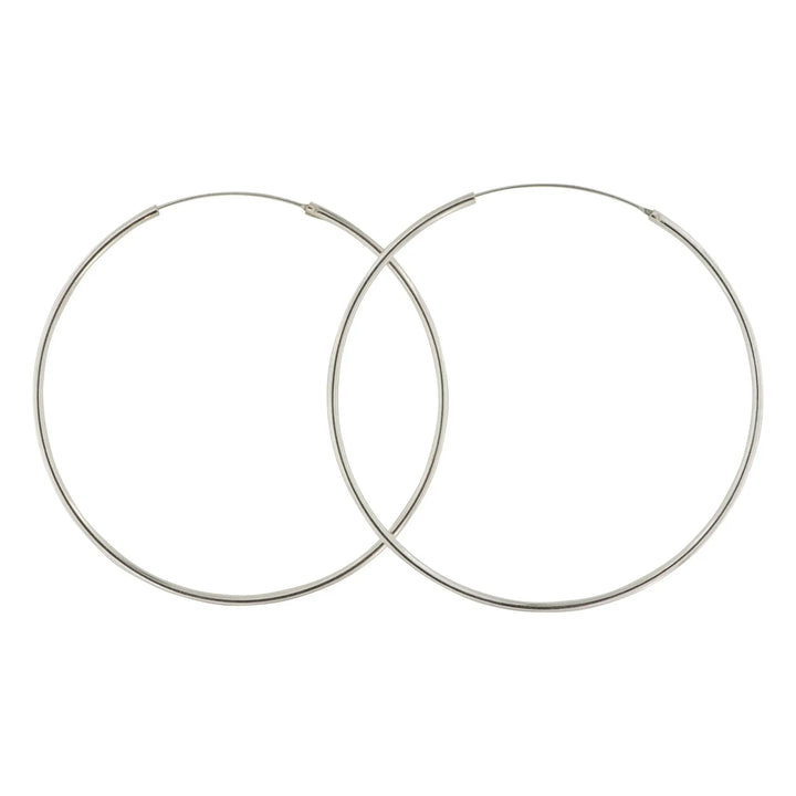Øreringe, hoops, 70 mm, sterlingsølv 