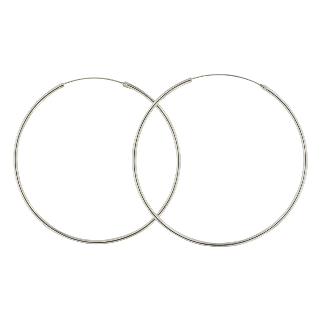 Øreringe, hoops, 80 mm, sterlingsølv og forgyldt sterlingsølv BLT