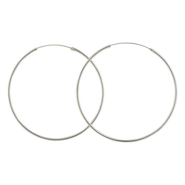 Øreringe, hoops, 80 mm, sterlingsølv og forgyldt sterlingsølv BLT