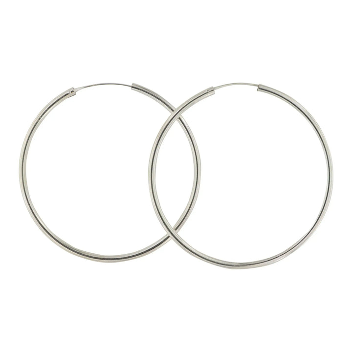 Øreringe, hoops, 70 mm, sterlingsølv 