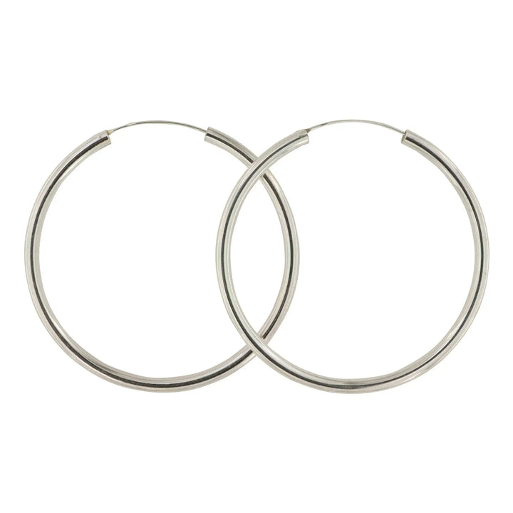 Øreringe, hoops, 70 mm, sterlingsølv 