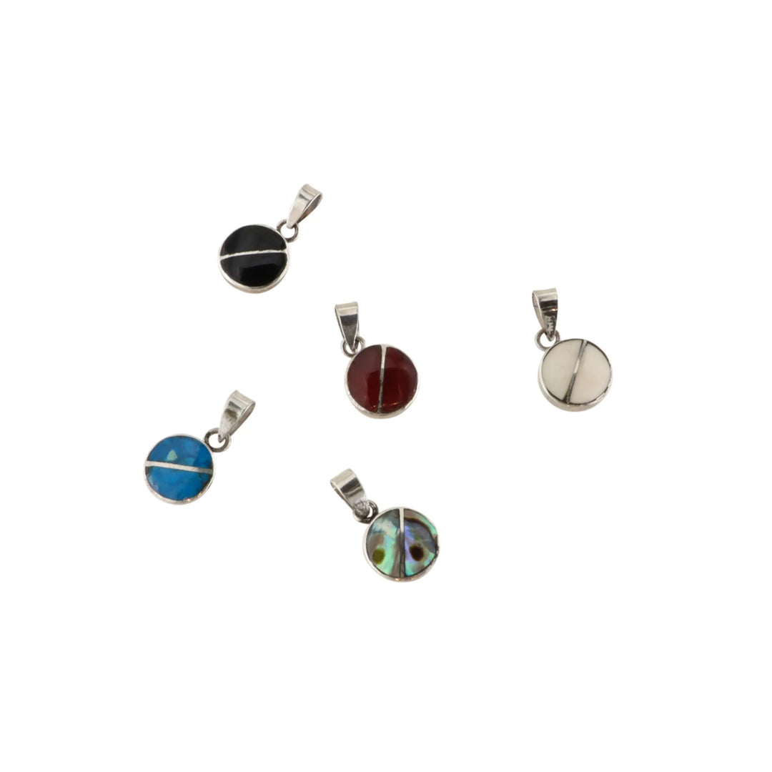 Vedhæng, rund med sten, sterlingsølv, 10mm, flere varianter Beadhouse of Copenhagen