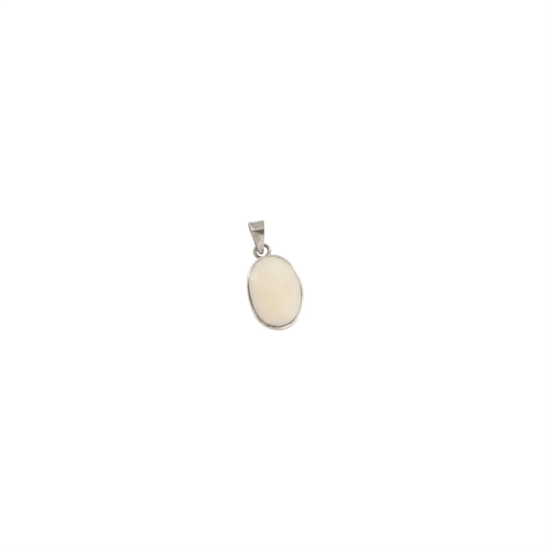 Vedhæng, oval m. sten, sterlingsølv, 15mm, flere varianter Beadhouse of Copenhagen