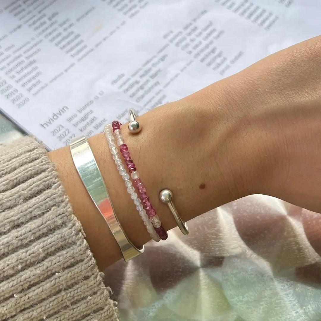 Armbånd med halvædelsten, forgyldt sterlingsølv og sølv Beadhouse of Copenhagen