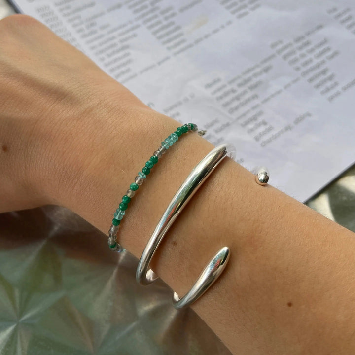 Armbånd med halvædelsten, forgyldt sterlingsølv og sølv 