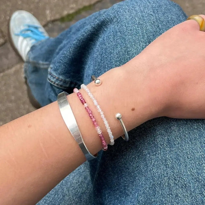 Armbånd med halvædelsten, forgyldt sterlingsølv og sølv 