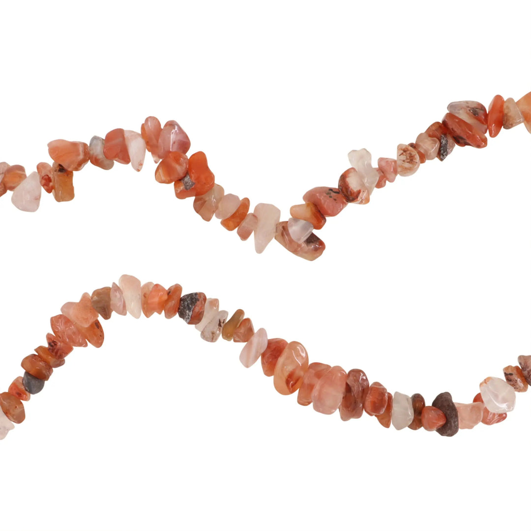 Smykkestensperler, string, karneol chips - 41 cm, ca 105 stk JCentre