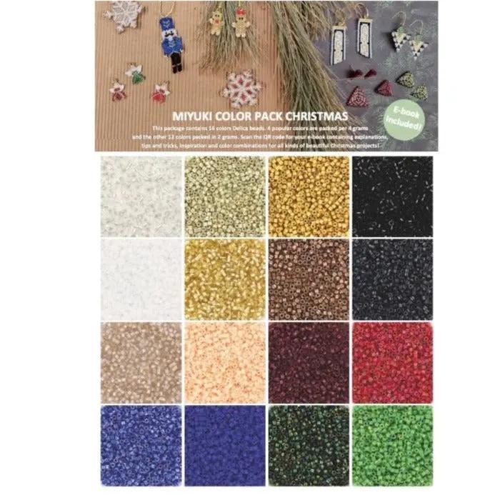 Delica glasperler, miyuki beads, med 16 blandede farver Krea