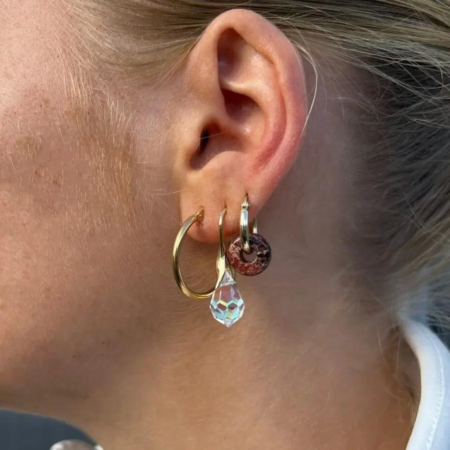 Øreringe med crystal ab crystal drops, sterlingsølv og forgyldt sølv Beadhouse of Copenhagen