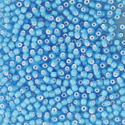 Blå glasperler, preciosa, aqua cornelian round, storkøb Preciosa