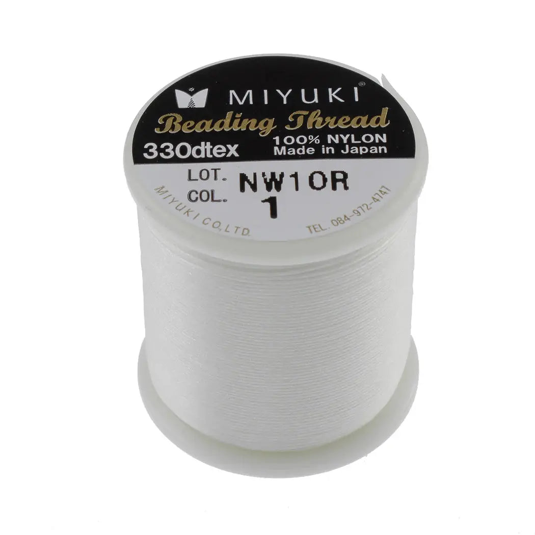 Nylontråd, miyuki perletråd, kridhvid, 0,2 mm x 50 m Krea