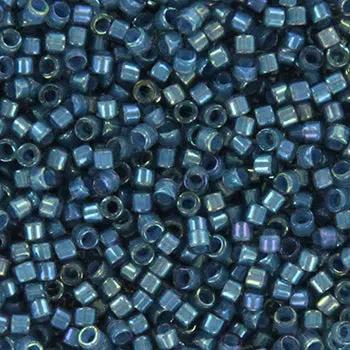 Blå glasperler, miyuki delica beads, fancy lined stormy Krea