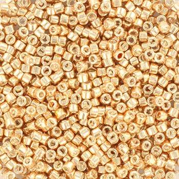 Guld glasperler, miyuki delica beads, duracoat aprikos gold Krea