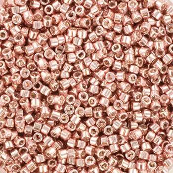 Pink glasperler, miyuki delica beads, galvaniseret blush Krea