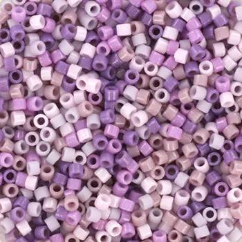 Blandede glasperler, miyuki delica beads,  purple pastel Krea