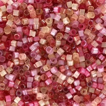 Blandede glasperler, miyuki delica beads, warm velvet silk Krea