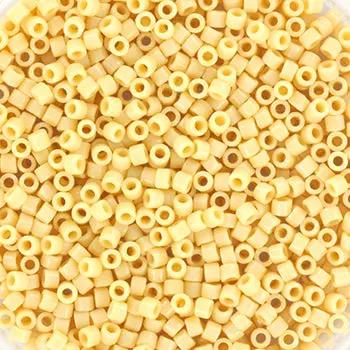 Gule glasperler, miyuki delica beads, opaque pear Krea