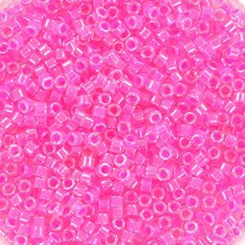 Pink glasperler, miyuki delica beads, luminous wild strawberry Krea