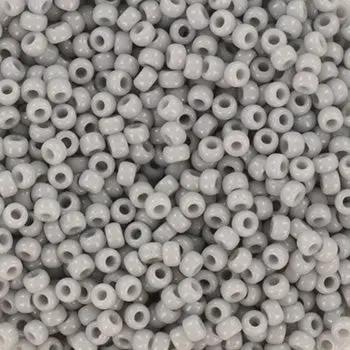 Grå glasperler, miyuki rocailles seed beads, opaque grey Krea