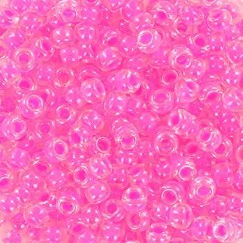 Pink glasperler, miyuki rocailles beads, luminous pink Krea