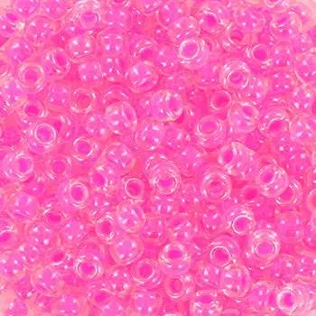 Pink glasperler, miyuki rocailles seed beads, luminous soft pink 8/0 Krea