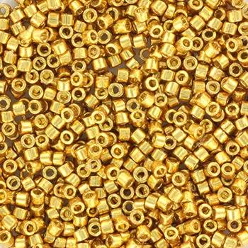 Guld glasperler, miyuki delica beads, duracoat galv. gold Krea