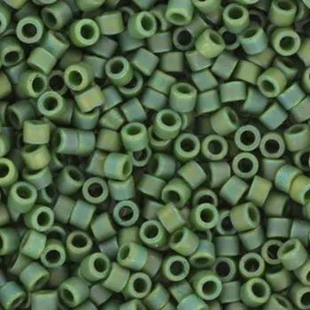 Grønne glasperler, miyuki delica beads, opaque frosted shamrock Krea