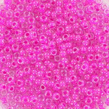 Lilla glasperler, miyuki rocailles seed beads, color luster fuchsia Krea