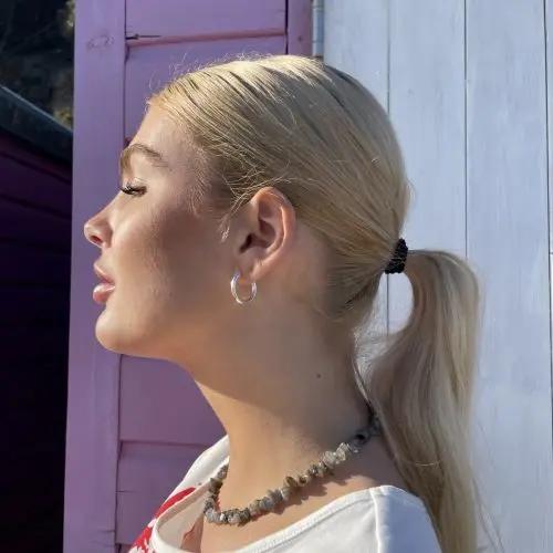 Øreringe, hoops, 20 mm, sterlingsølv og forgyldt sterlingsølv BLT