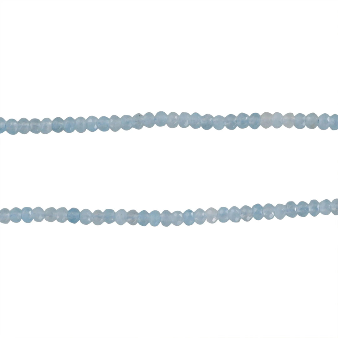 Smykkestensperler, string, blå jade, rondel facet - 36cm, ca. 105 stk JCentre