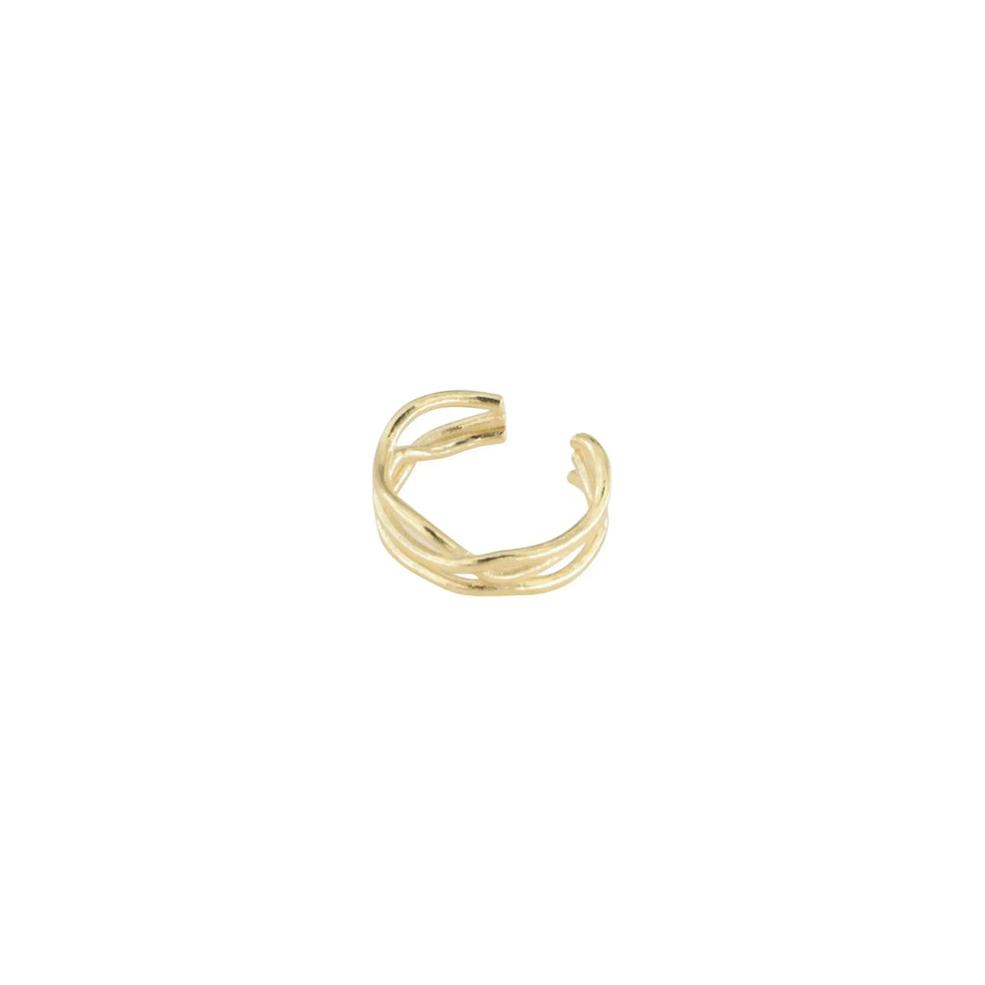 Øreringe, earcuff, forgyldt sølv 4x12 mm 