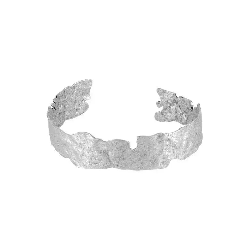 Armbånd, åben organisk armring, forgyldt og forsølvet messing, 16cm, justerbar 