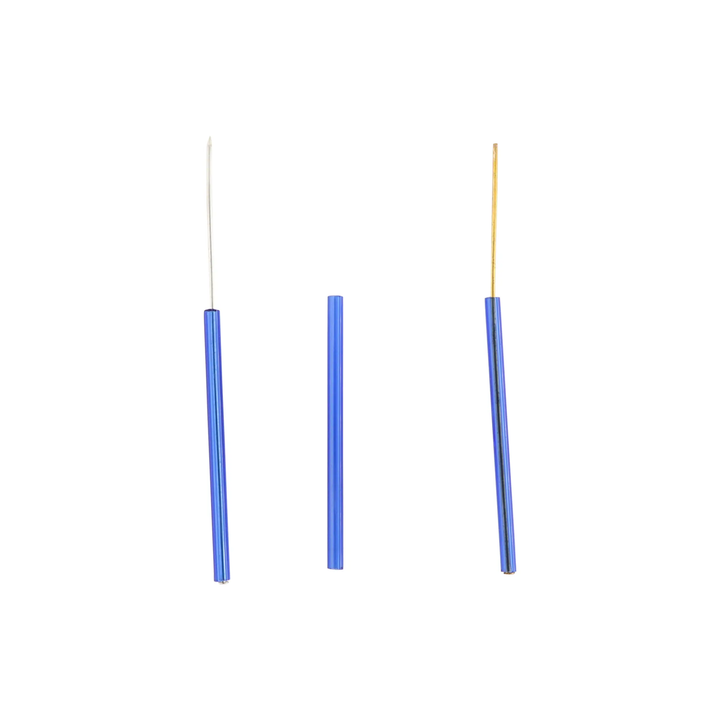 Blå glasperler, preciosa sapphire tubes, 40 x 3 mm storkøb Preciosa
