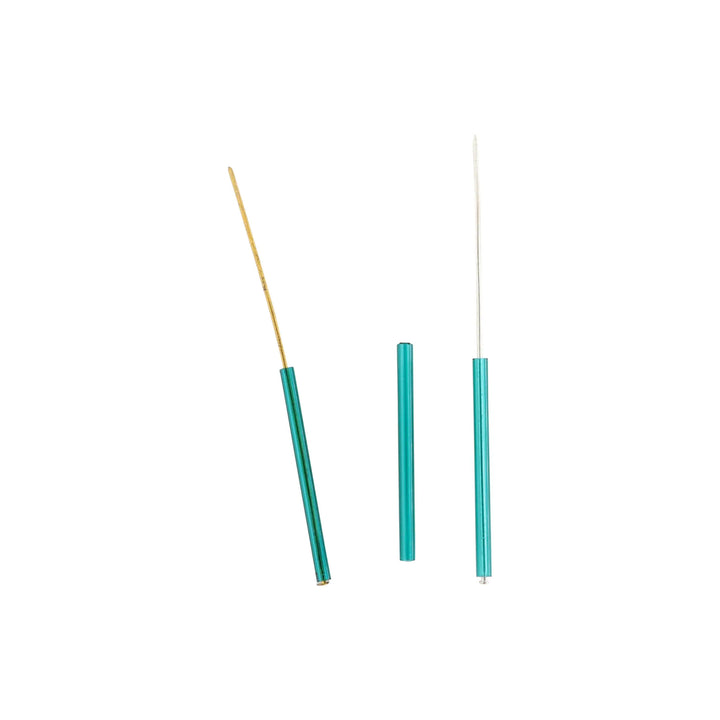 Grønne glasperler, preciosa transparant teal tubes, 40 x 3 mm Preciosa
